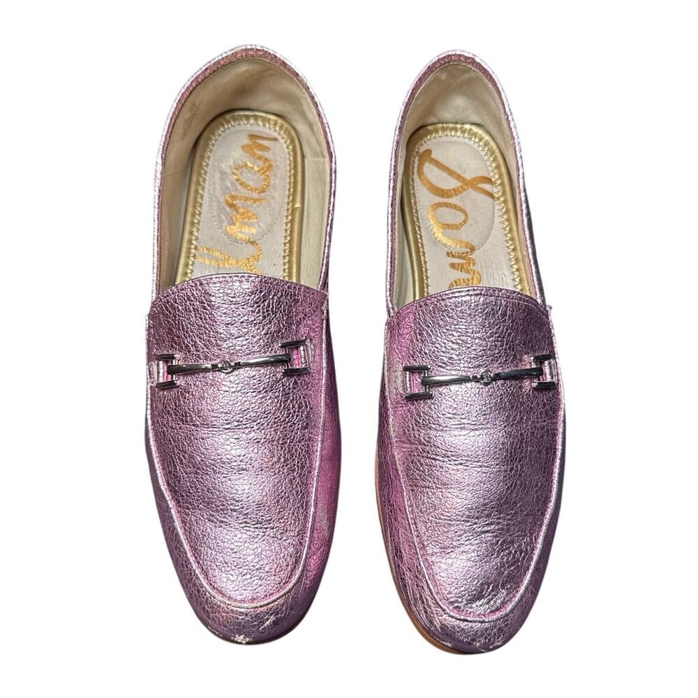 Sam Edelman Loraine Pink Chrome Loafers Used Size 8.5